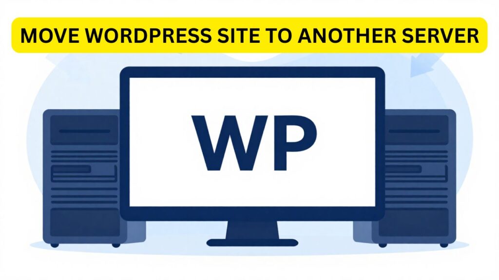 Illustration showing how to move a WordPress site to another server safely without losing data or traffic