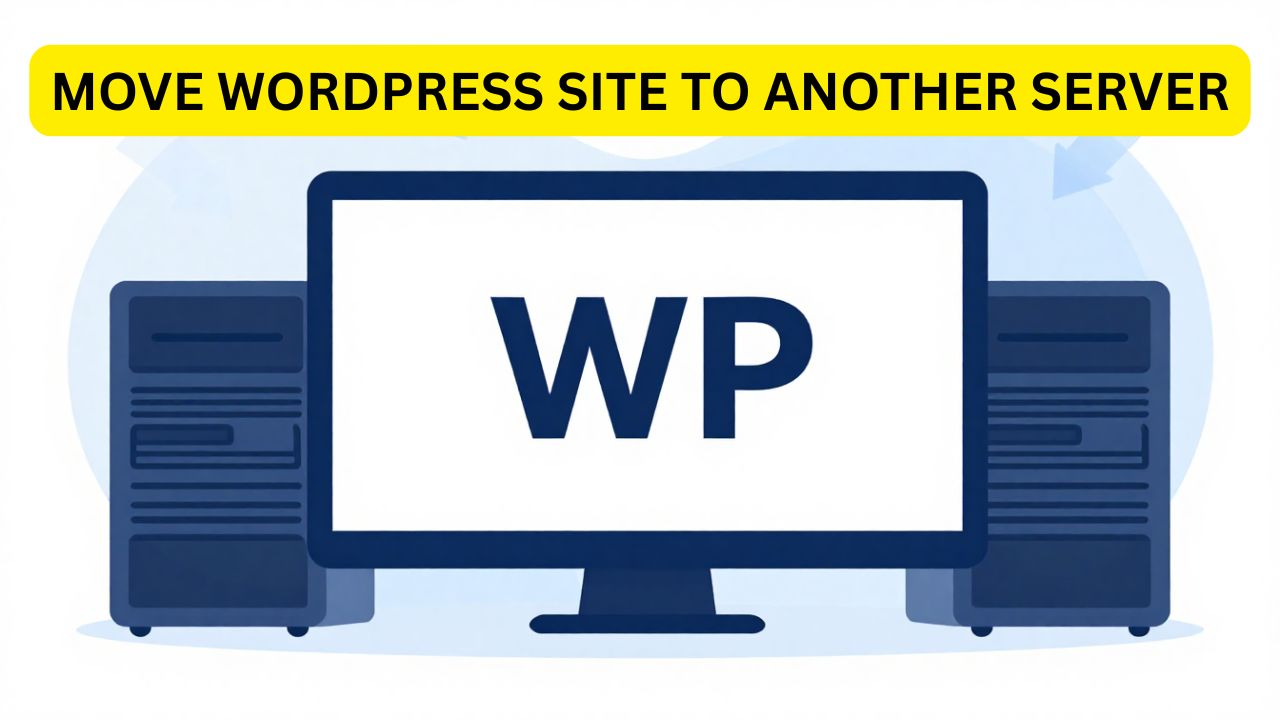 Illustration showing how to move a WordPress site to another server safely without losing data or traffic